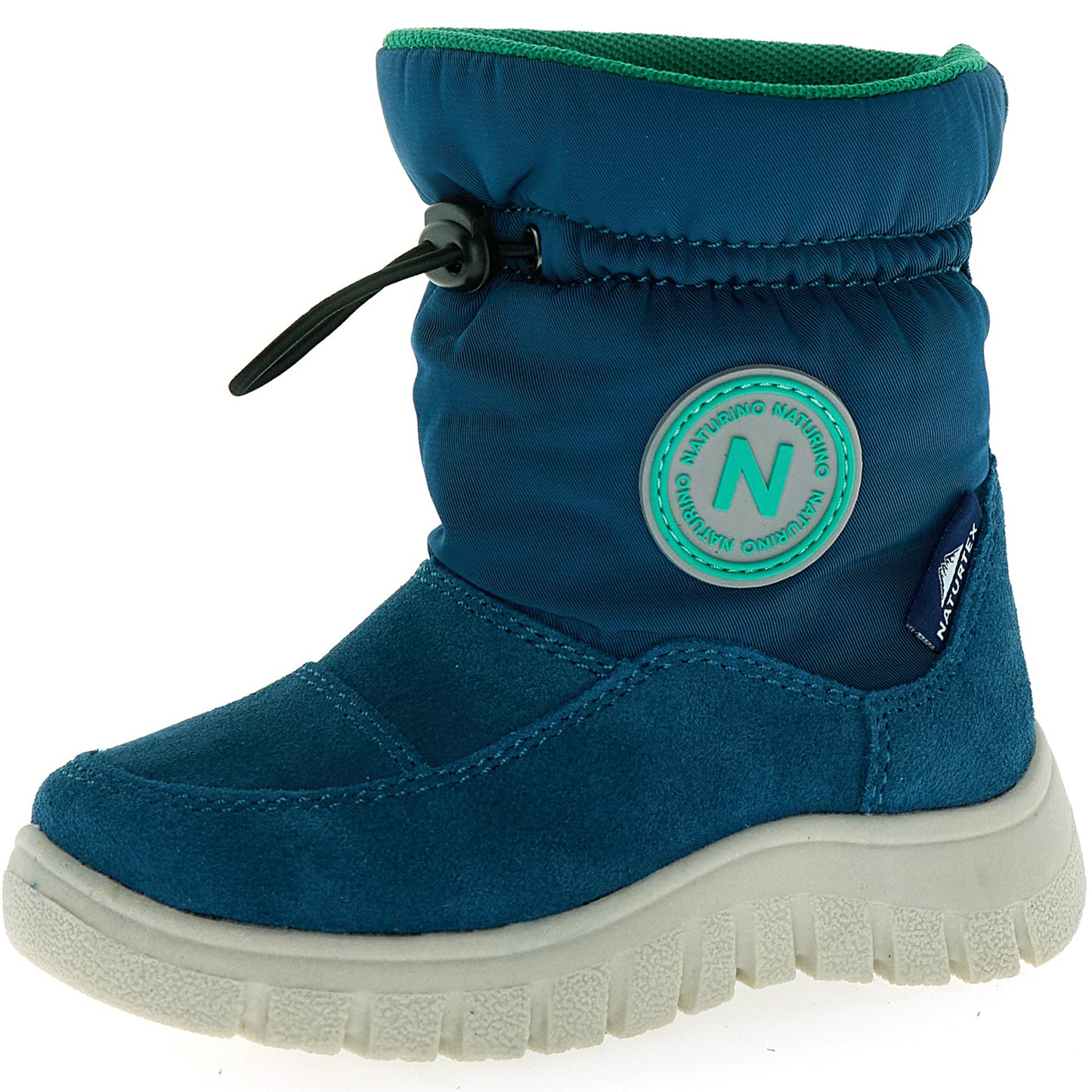 Modischer NATURTEX Stiefel VARNA aus wasserabweisendem Material in petrol und grün