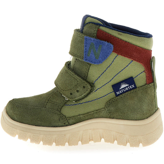 Hochwertige NATURINO NATURTEX Stiefel RIVO in oliv und bordeaux mit robustem Leder