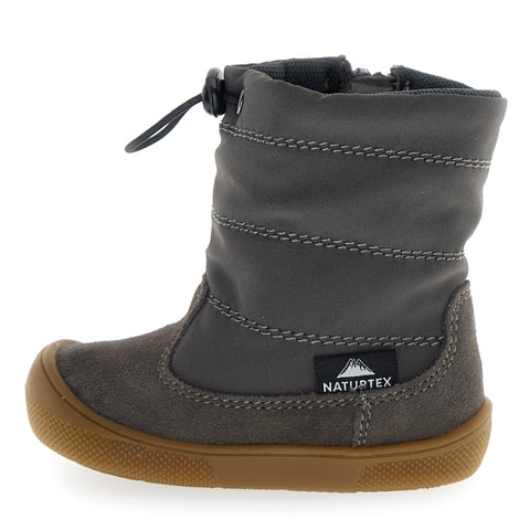 NATURINO NATURTEX Barfuß Stiefel HOCHALPEN in anthrazit mit strapazierfähigem Obermaterial