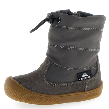 Nahtlose Barfuß-Stiefel von NATURINO NATURTEX in anthrazitfarbenem Design für natürlichen Gehkomfort