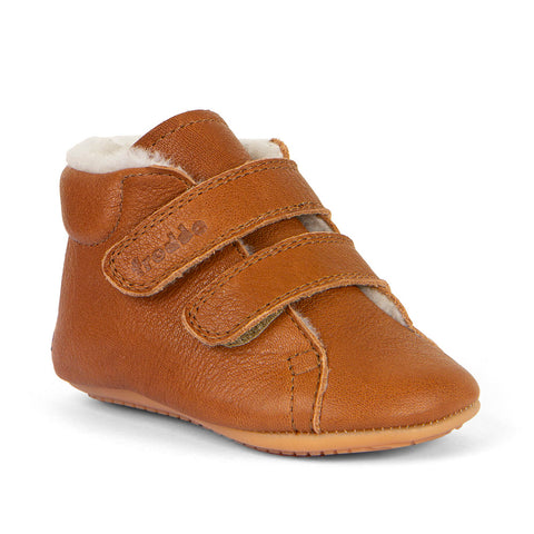 Cognac brown FRODDO PreWalker G1130013-4 shoes with flexible soles