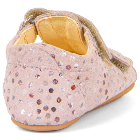FRODDO PreWalker Halbsandale G1140003-18 - rosa / Glitzerpunkte, perfect for summer outings