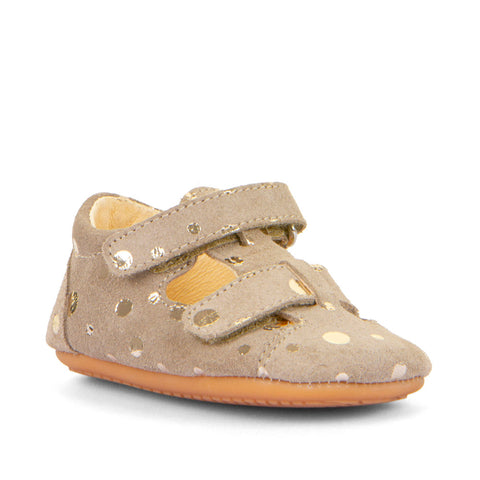FRODDO PreWalker Halbsandale G1140003-21 - beige / gold kids' sandal with supportive straps and non-slip sole