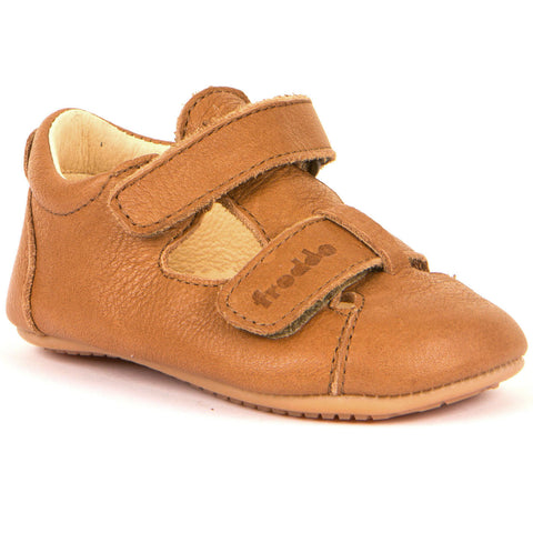 High-quality cognac leather PreWalker Halbsandale G1140003-4 by FRODDO for toddlers