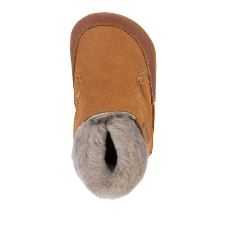 Ansicht von oben: FRODDO Schuhe, cognacfarbener Suede-Schuh mit flauschigem Innenfutter