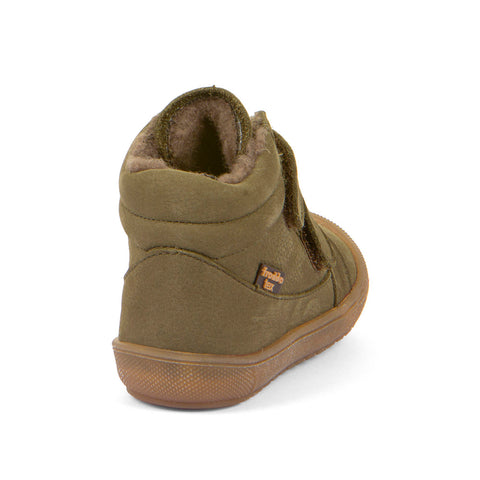 FRODDO TEX Knöchelschuh G2110138-14 in olivfarbener Ausführung mit gepolsterter Zungen- und Fersenpartie