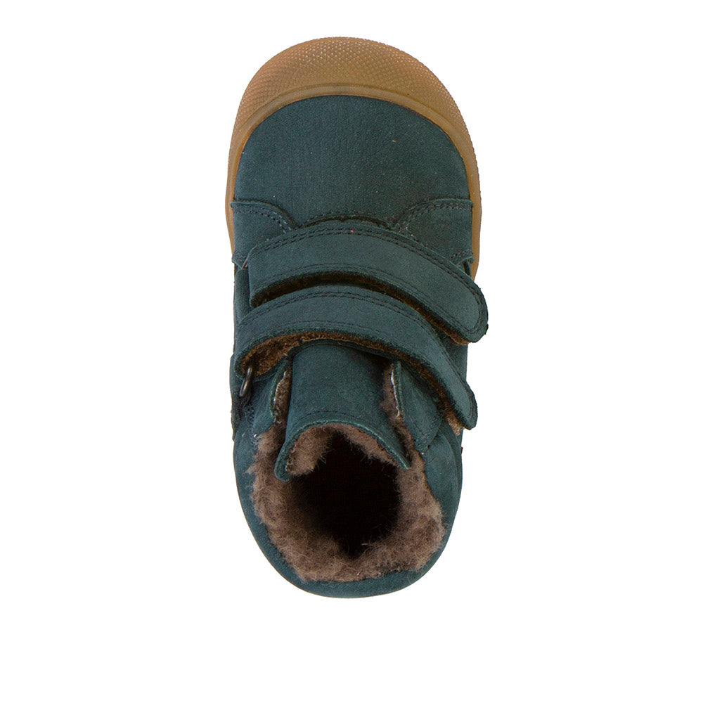 Vorderansicht des langlebigen Knöchelschuhs aus petrolfarbenem Leder von FRODDO TEX