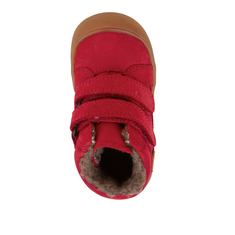 Bequeme und warme FRODDO TEX Knöchelschuhe G2110138-7 in Rot mit Klettverschluss