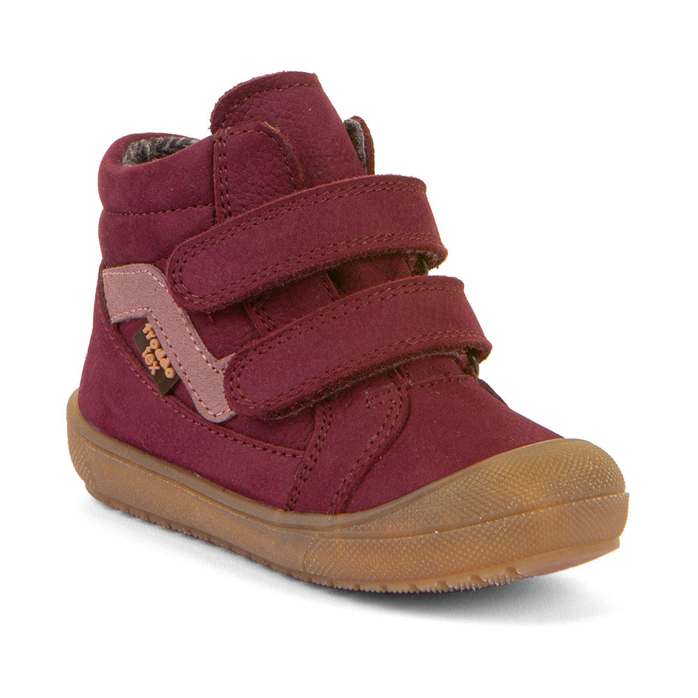 Elegant FRODDO TEX Knöchelschuh in Bordeaux and Altrosa, perfect for stylish children's winter wear