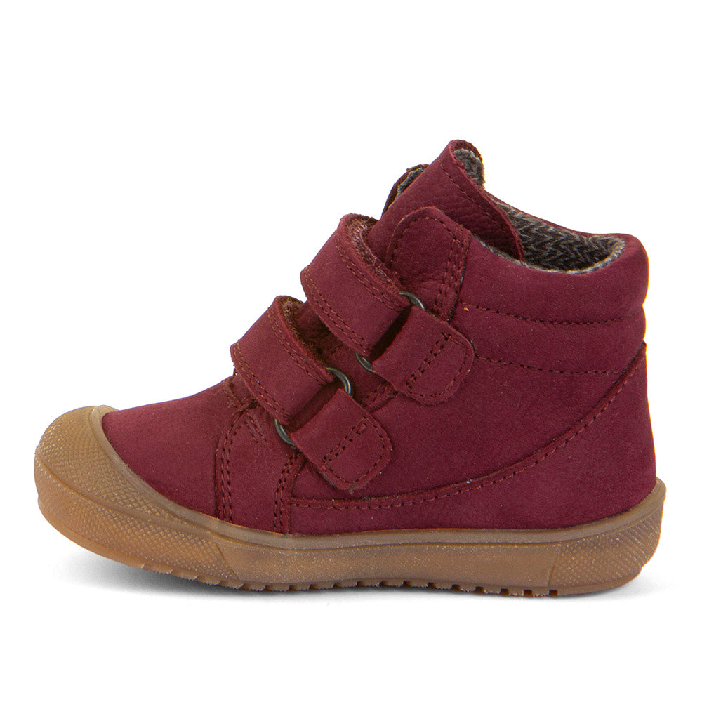FRODDO TEX Knöchelschuh G21100139-4 in elegant Bordeaux and Altrosa color, featuring durable material, comfortable ankle support, stylish design, and high-quality craftsmanship suitable for children's everyday wear