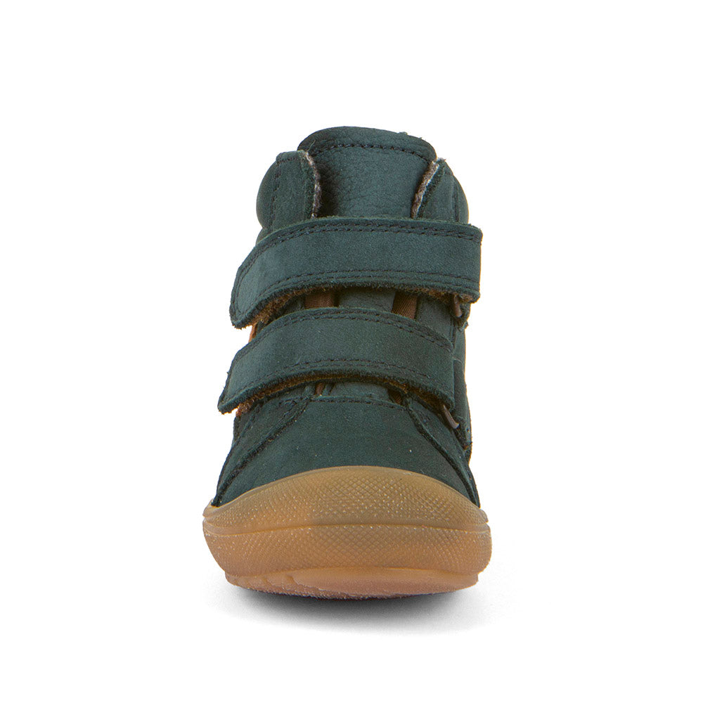 Detailansicht des Knöchelschuhs G21100139-6 mit atmungsaktivem Obermaterial in petrol/braun und verstärktem Zehenbereich