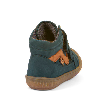 Hochwertiger FRODDO TEX Knöchelschuh in Petrol und Braun mit strapazierfähigem Material, ideal für Kinder bei jedem Wetter