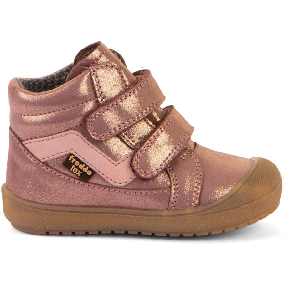 FRODDO TEX Knöchelschuh in roségold mit Glitzerelementen für Kinder