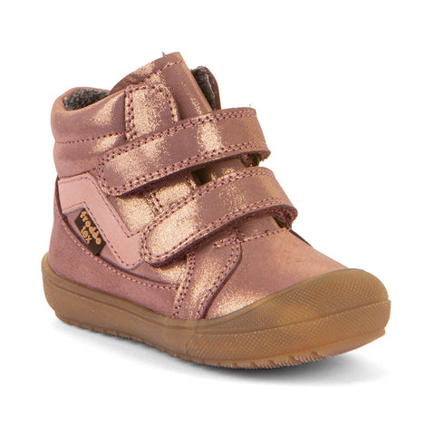 Elegant roségoldfarbener Knöchelschuh von FRODDO TEX mit funkelnden Glitzereinsätzen für Mädchen