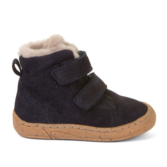 FRODDO Stiefel G2110141-4 - navy: Children's navy blue leather boots with rugged sole and warm lining for winter