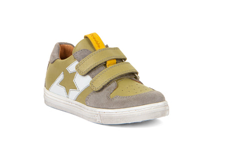 FRODDO Halbschuh G2130315-7 in olive color with star design, a high-quality and stylish footwear option for kids