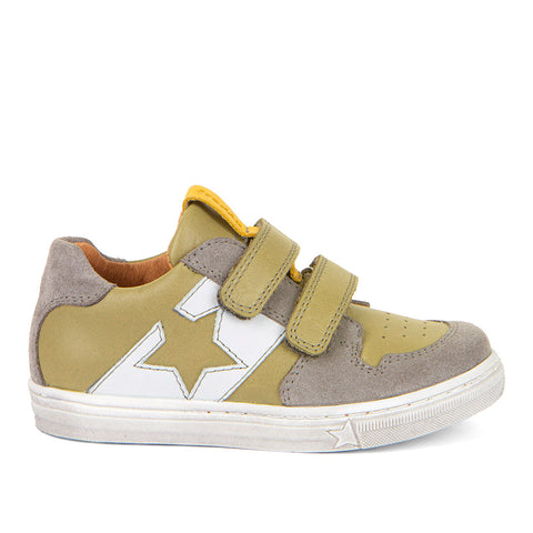 Olive green FRODDO Halbschuh G2130315-7 with star detailing, high-quality children's footwear