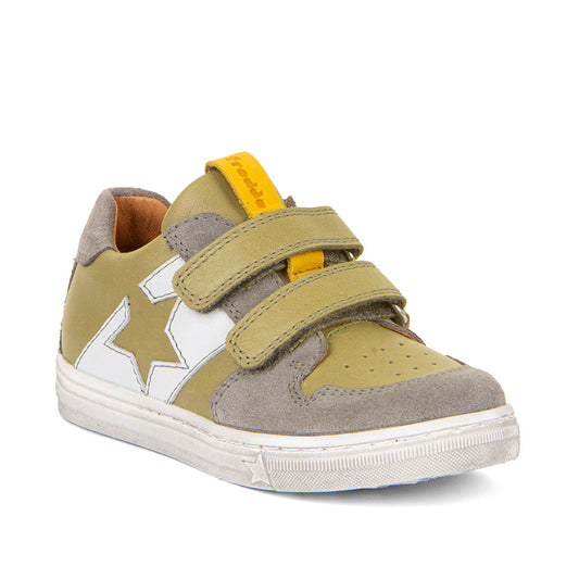 FRODDO Halbschuh G2130315-7 in oliv green with star pattern, a comfortable and stylish footwear option for children
