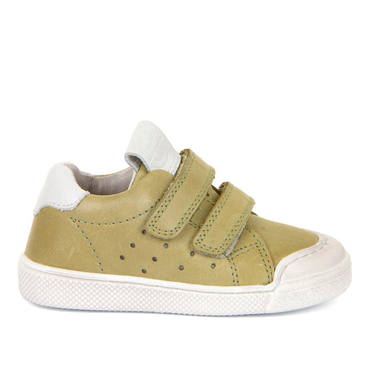 FRODDO Halbschuh G2130316-16 - oliv / weiß children's shoe in olive and white, with sturdy sole and comfortable design