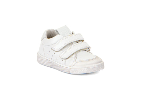 FRODDO Halbschuh G2130316-19 - weiß - A white leather kids' shoe with lace closure and rubber sole
