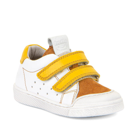 FRODDO Halbschuh G2130317-2 - weiß / curry - A stylish white and curry-colored half shoe with comfortable cushioning and durable construction for long-lasting wear