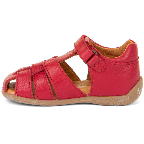 FRODDO Halbsandale G2150189-5 - rot Mädchen-Sandale mit hübschen Blumen-Applikationen und praktischem Fersenriemen