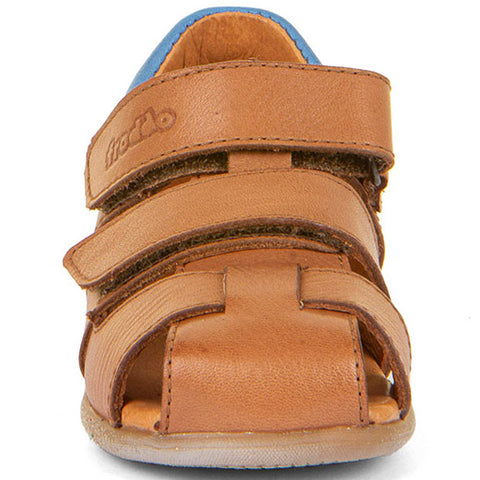 Genuine leather sandal with durable rubber sole for active kids