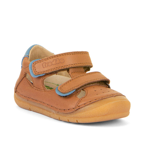  Bequeme braune und blaue Halbsandale für Kinder 