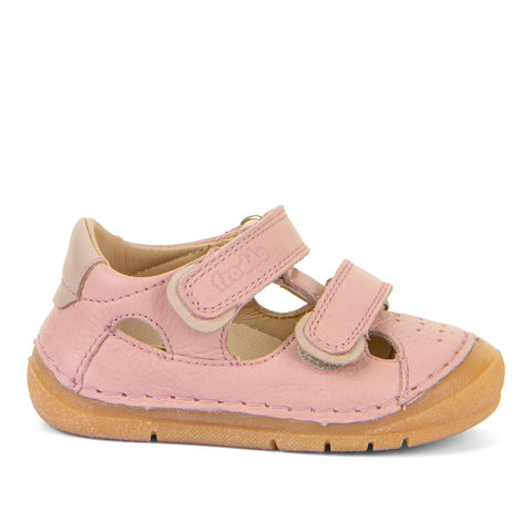 FRODDO Halbsandale G2150198-7 - rosa / beige Kinder Sandalen aus echtem Leder und mit Klettverschluss 