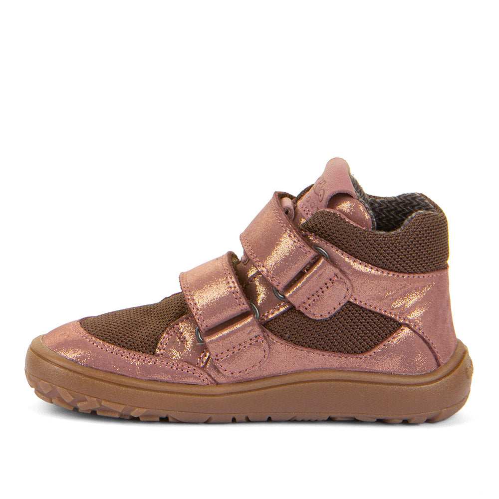 FRODDO TEX Barfuß Knöchelschuh G3110266-9 in Roségold und Braun mit atmungsaktivem Material
