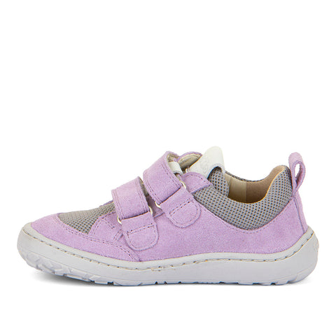 G3130260- 9 - flieder / grau: Kinder-Barfußschuh mit lila und grauem Design