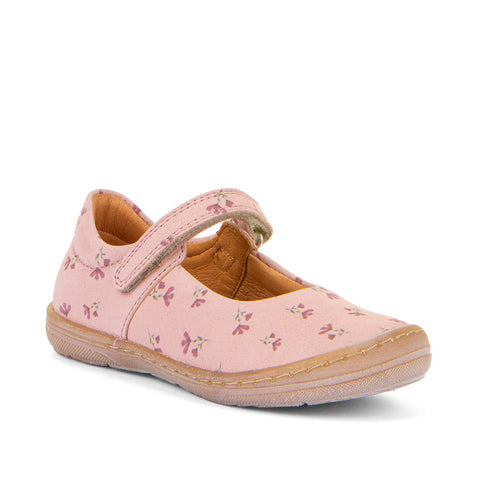 Bequeme Ballerinas in Rosa mit Blumenmuster und Klettverschluss
