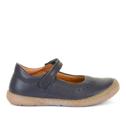 FRODDO Ballerina G3140182-5 - navy - Girls' navy blue leather ballerina shoes with flower details
