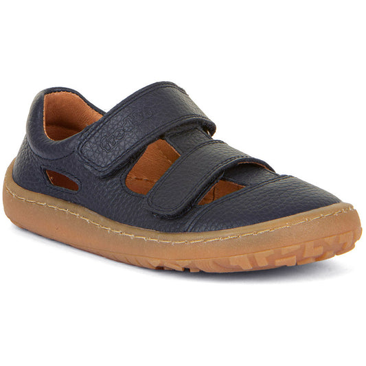 FRODDO Barfußschuh Halbsandale G3150266 - dunkelblau - A dark blue, open-toed, half sandal with a flexible and comfortable design perfect for everyday wear