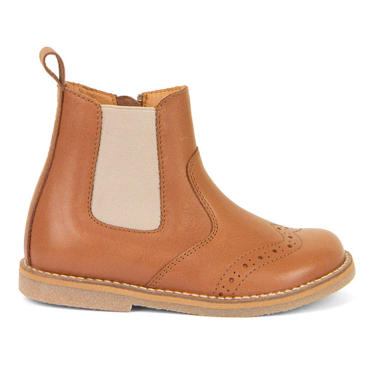 FRODDO Stiefelette G3160215-1 - cognac kids leather ankle boot with side zipper