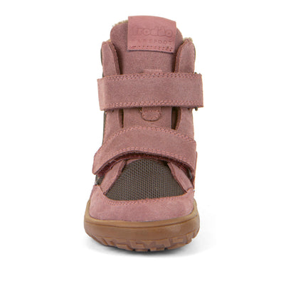 Warme und robuste FRODDO TEX Kinderstiefel G3160247-13 in Altrosa und Grau mit rutschfester Sohle