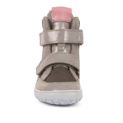 FRODDO TEX G3160247-14, stilvolle silberne und rosafarbene Winterstiefel für Kinder