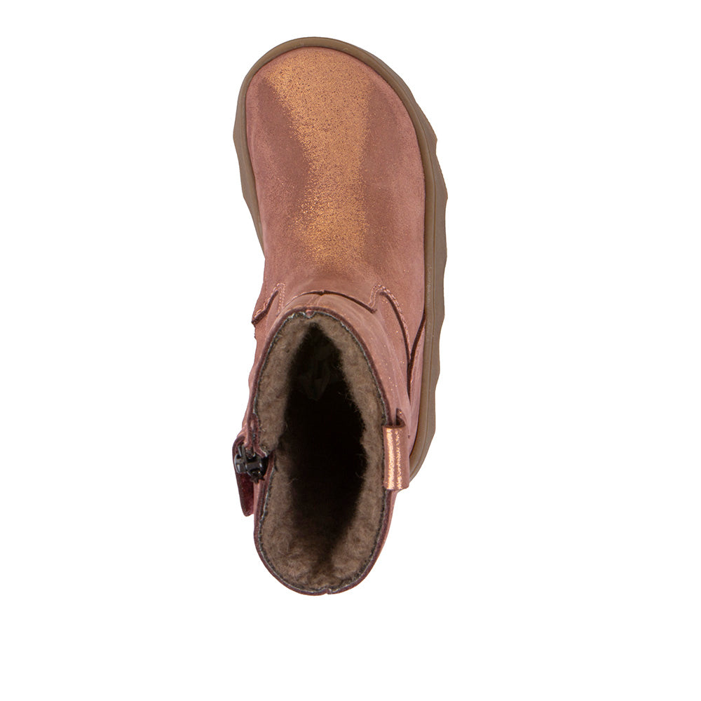 Seitenansicht des roségoldfarbenen FRODDO TEX Stiefels G3160257-5, ideal für Outdoor-Aktivitäten