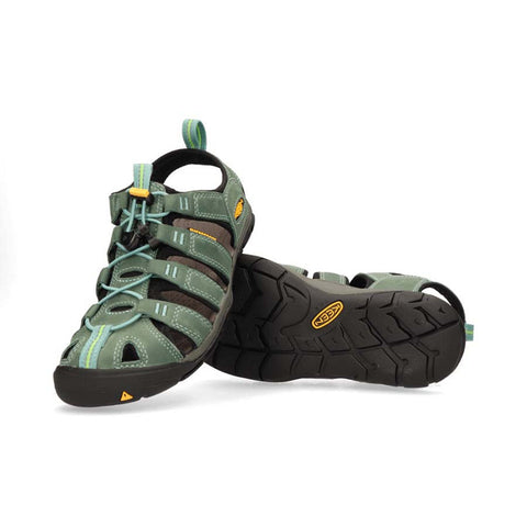 Bequeme und strapazierfähige Sandale in mineralgrün für Damen