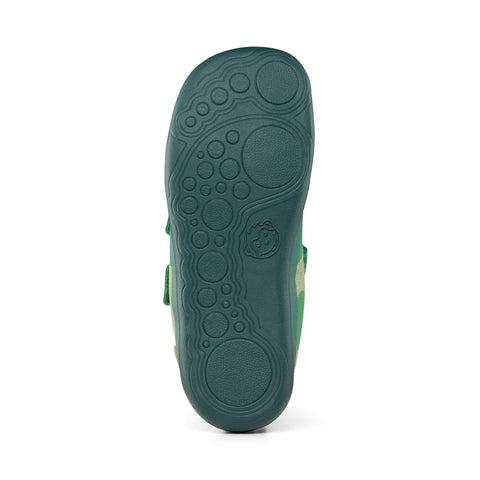 Halbschuh aus 100% zertifizierter Bio-Baumwolle mit Froschmotiv in grün