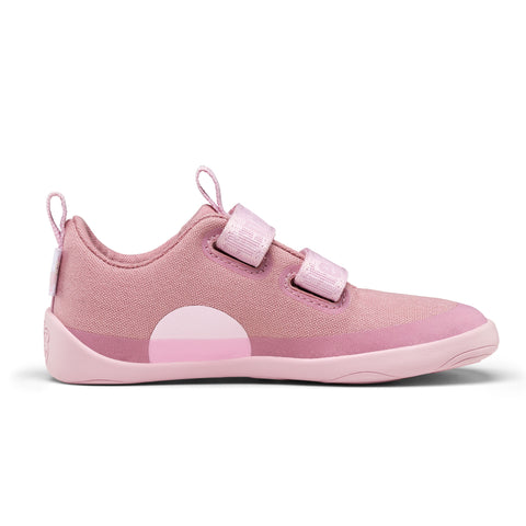 AFFENZAHN Barfuß Halbschuh COTTON LUCKY EINHORN - altrosa: Kinder-Halbschuh mit Einhorn-Design in Altrosa