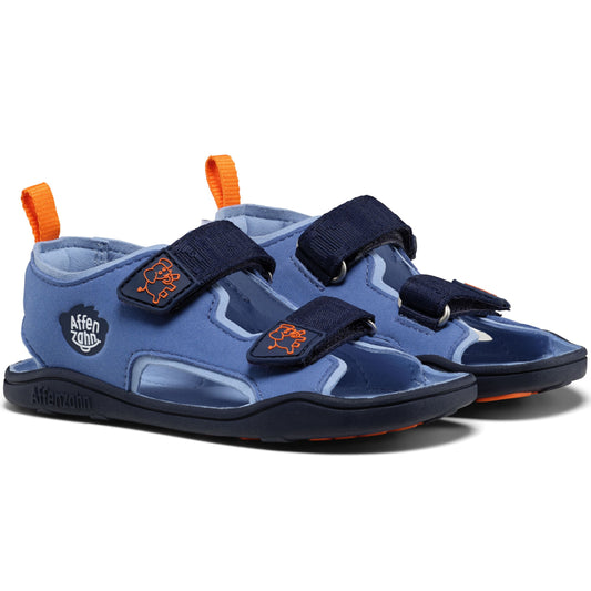AFFENZAHN Barfuß Sandale VEGAN AIRY ELEFANT - dunkelblau / orange 