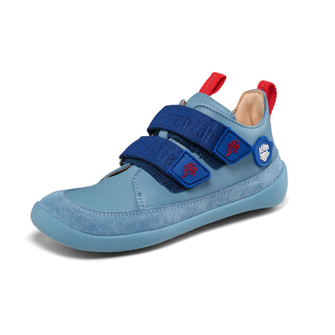 Blue and red AFFENZAHN Barfuß Halbschuh BUDDY HAI shoes for kids