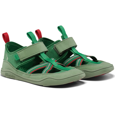 AFFENZAHN Barfuß Halbsandale VEGAN BREEZY FROSCH - grün / rot 