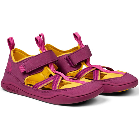 AFFENZAHN Barfuß Halbsandale VEGAN BREEZY VOGEL - beere / gelb