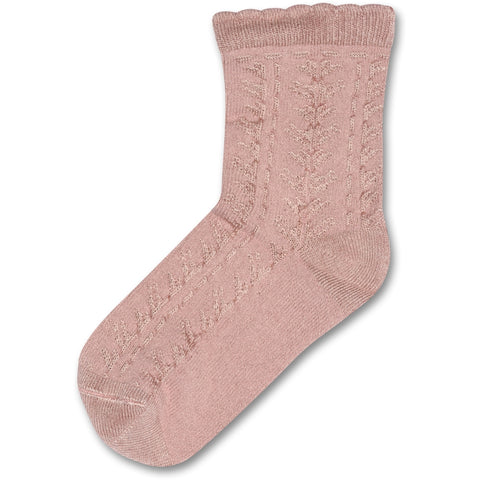 MINIPOP Bambus Socken in rosa mit Ajour-Muster, nachhaltige und atmungsaktive Socken aus Bambusfasern