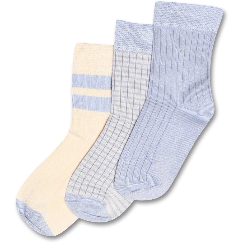 MINIPOP 3er Pack Bambus Socken - himmelblau