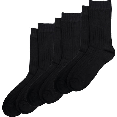 Three pairs of black MINIPOP bamboo socks packaged together