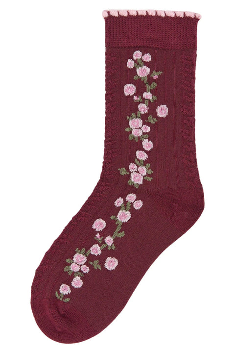 MINIPOP 3er Pack Bambus Socken - bordeaux / rosa / créme