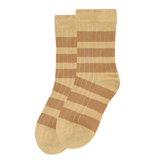 MINIPOP Bambus Socken - vanille / beige gestreift